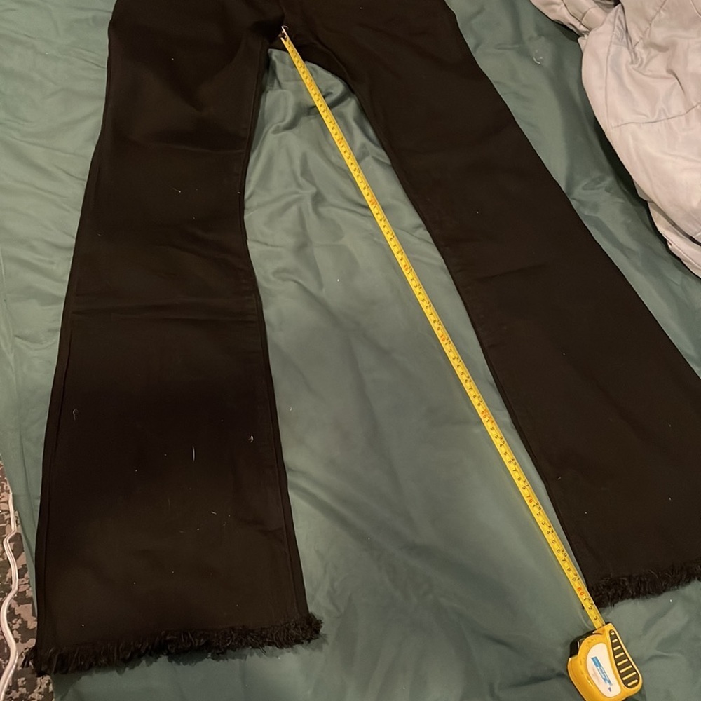 7/28 high-rise frayed flare jeans with Tie black - Picture 7 of 7